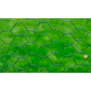 vidaXL Chicken Wire Fence Galvanised with PVC Coating 25x0.5 m Green