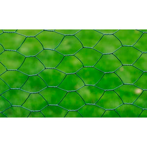 vidaXL Chicken Wire Fence with PVC Coating 25x1 m Green