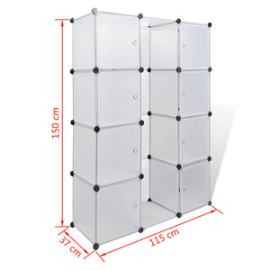 vidaXL Modular Cabinet with 9 Compartments 37x115x150 cm White