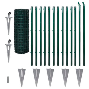 vidaXL Euro Fence Steel 25x1.2 m Green