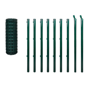 vidaXL Euro Fence Steel 10x0.8 m Green