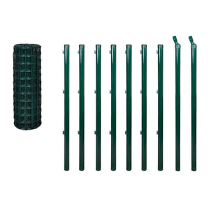 vidaXL Euro Fence Steel 10x1.5 m Green