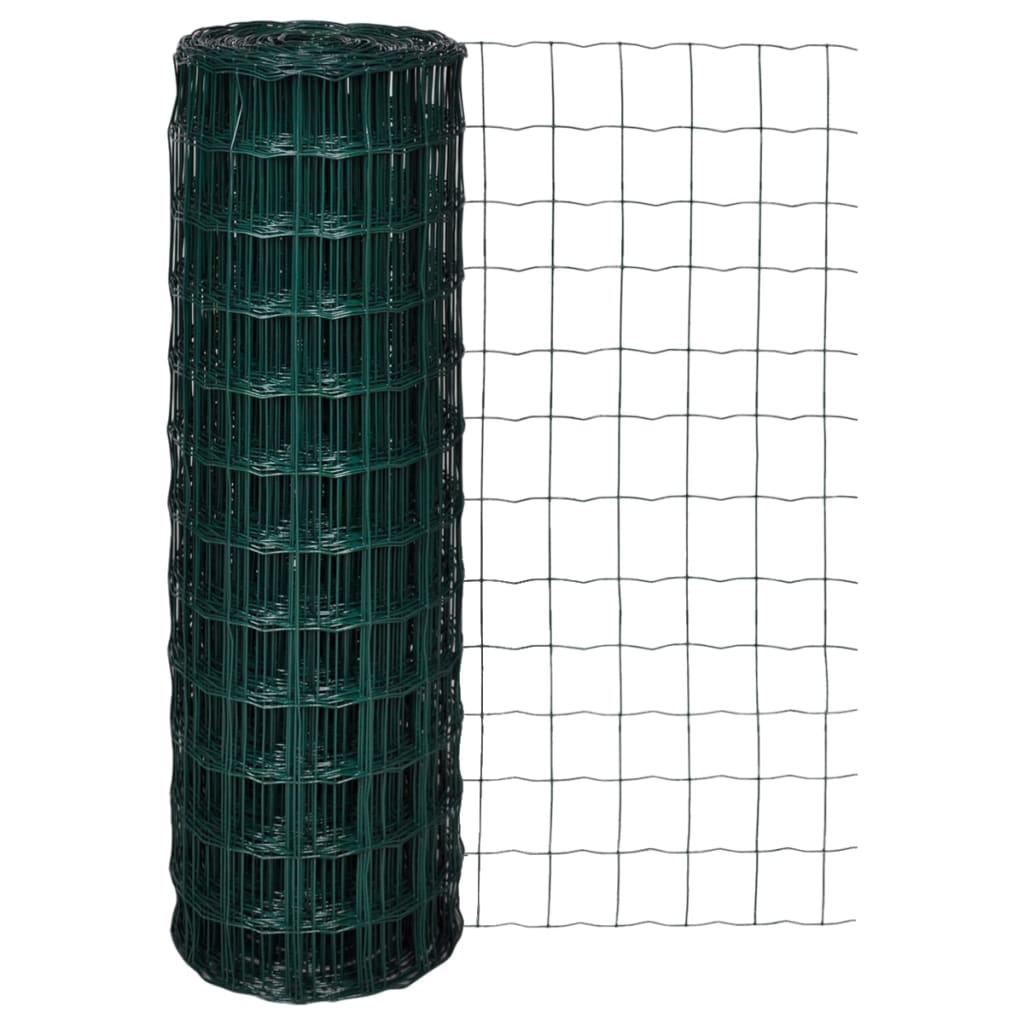 vidaXL Euro Fence Steel 10x1.2 m Green