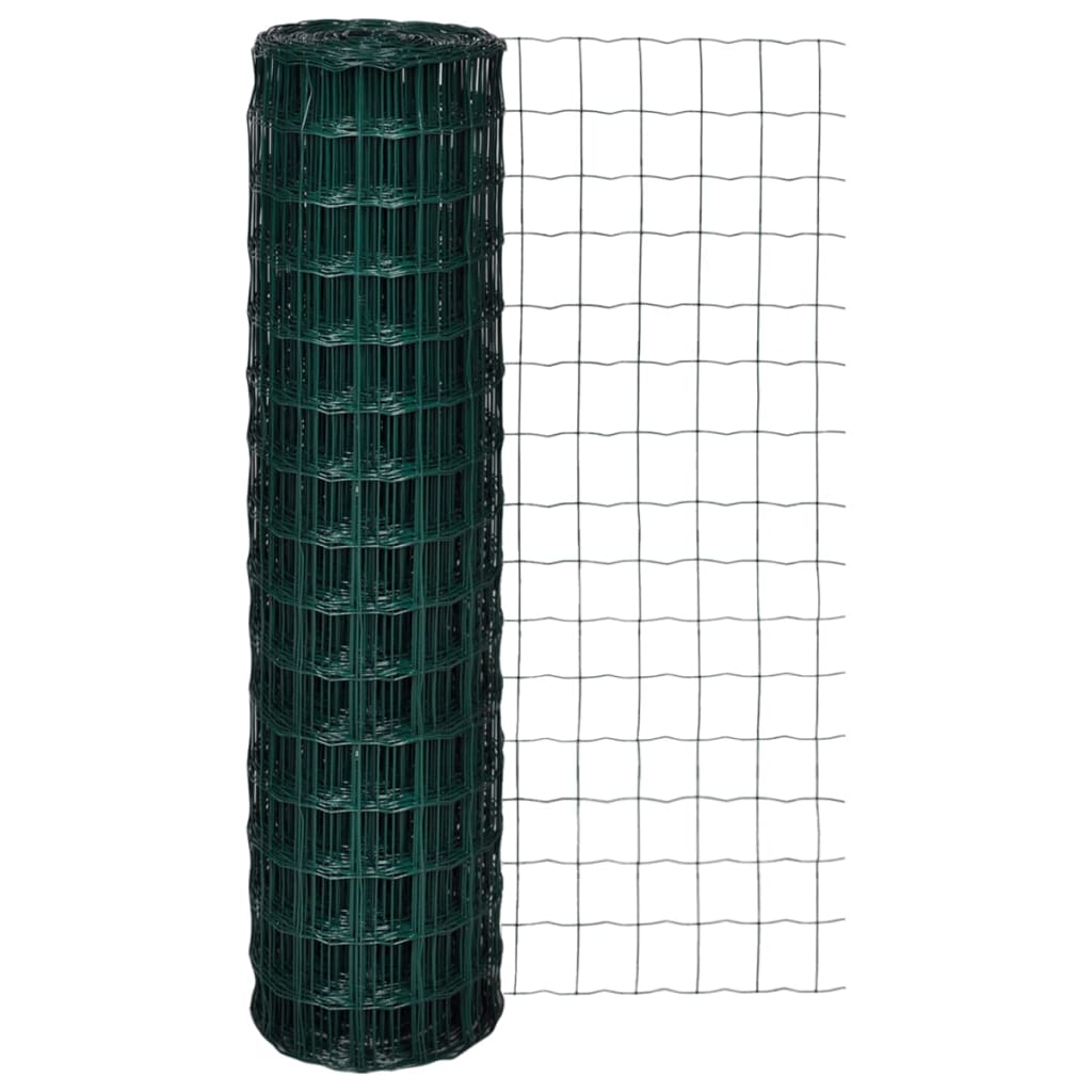 vidaXL Euro Fence Steel 25x1.5 m Green