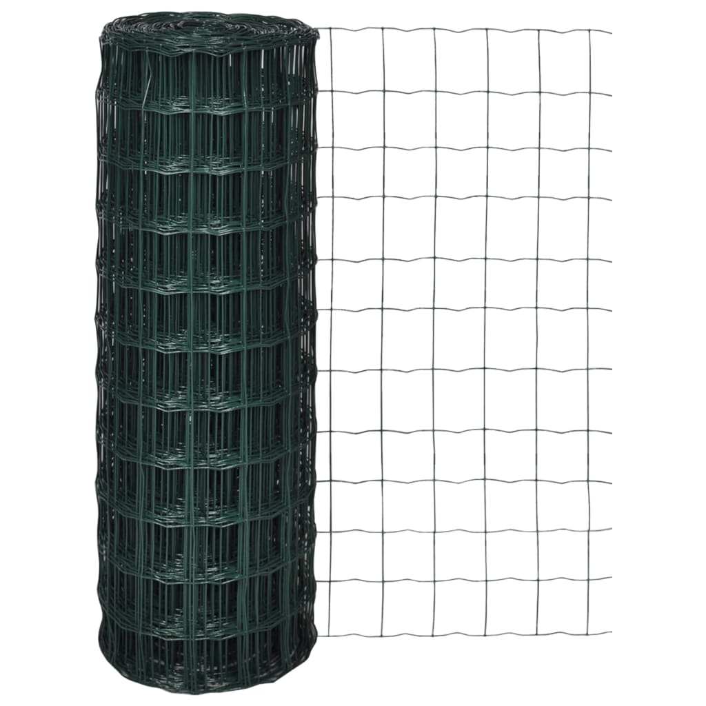 vidaXL Euro Fence Steel 10x0.8 m Green