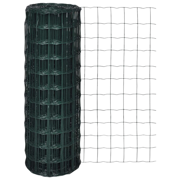 vidaXL Euro Fence Steel 25x1.0 m Green