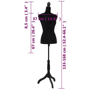 Ladies Bust Display Black Female Mannequin Female Dress Form