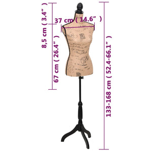 Ladies Bust Display Bust Brown Black Jute Female Mannequin Display