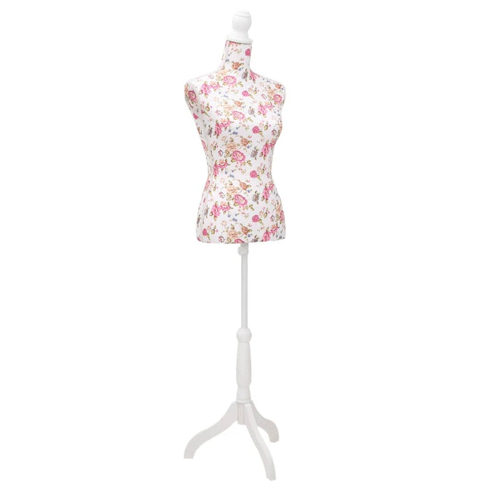 Ladies Bust Display Mannequin Cotton White With Rose