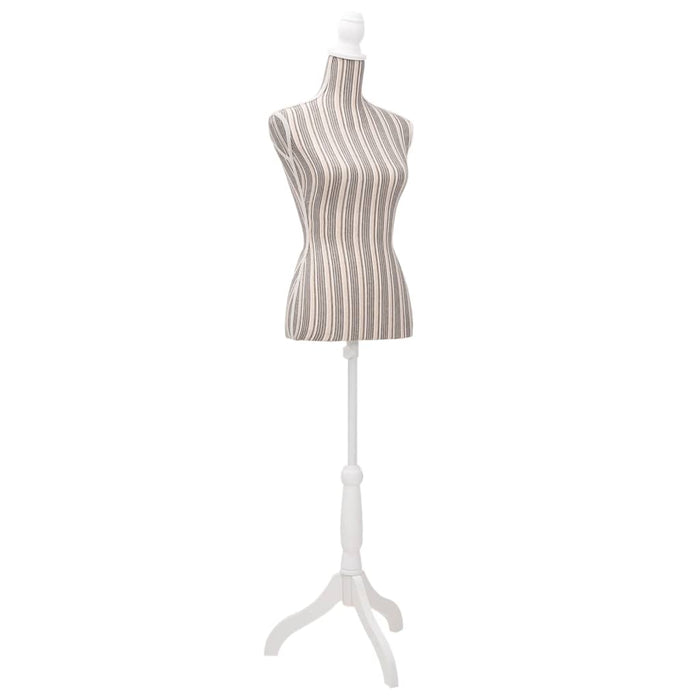 Ladies Bust Display Mannequin Linen With Stripes