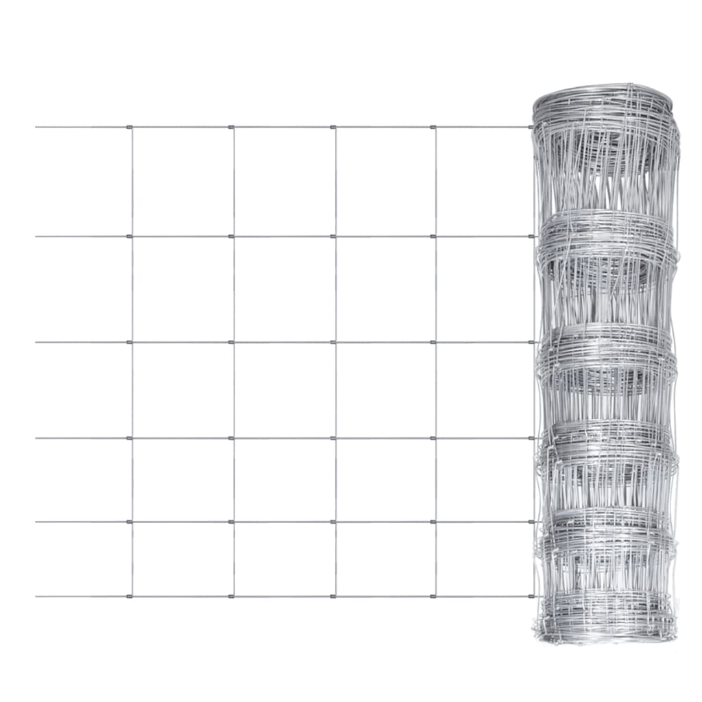 vidaXL Garden Fence Galvanised Steel 50 m 80 cm