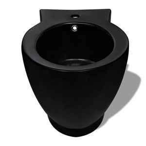 Round Bidet Stand Black High-quality Ceramic