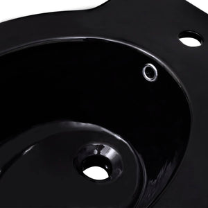 Round Bidet Stand Black High-quality Ceramic