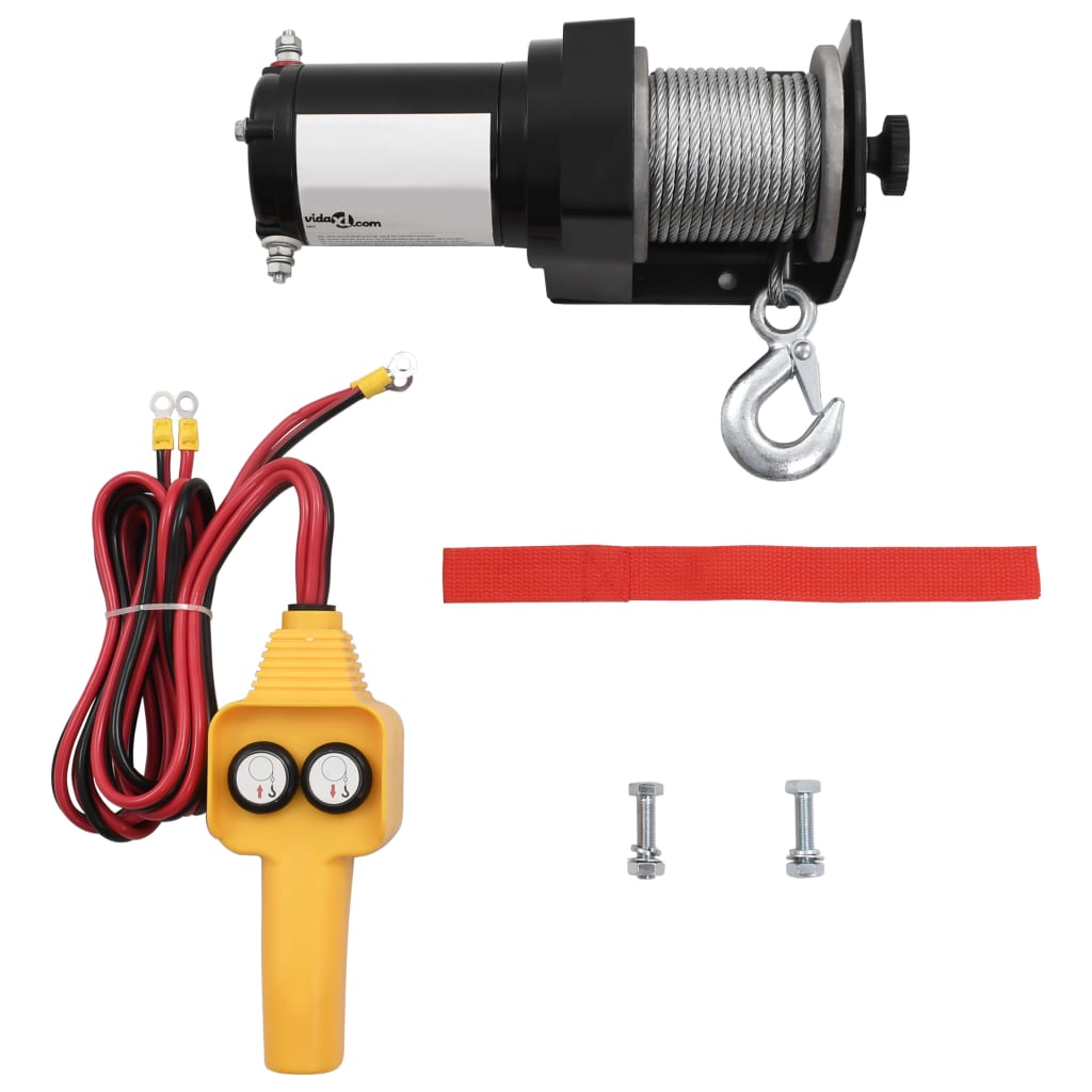 vidaXL 12 V Electric Winch 907 KG Wire Remote Control