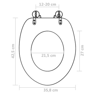 vidaXL WC Toilet Seat MDF Lid Simple Design White