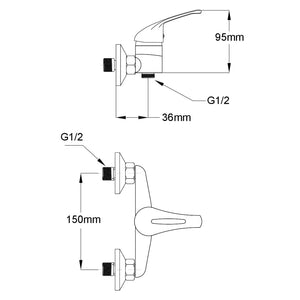 vidaXL Bath Shower Mixer Tap Kit Chrome