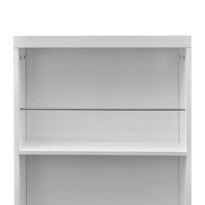 vidaXL Bar Table MDF with Wine Rack High Gloss White