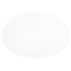 vidaXL Luxury Ceramic Basin Oval-shaped Sink White 40 x 33 cm