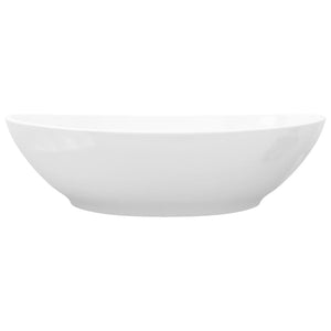 vidaXL Luxury Ceramic Basin Oval-shaped Sink White 40 x 33 cm