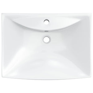 Luxury Ceramic Basin Rectangular with Overflow & Faucet Hole