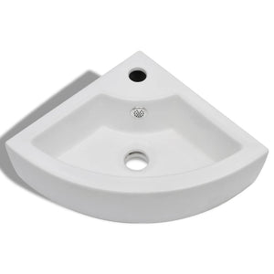 vidaXL Wash Basin with Overflow 45x32x12.5 cm White