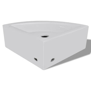 vidaXL Wash Basin with Overflow 45x32x12.5 cm White