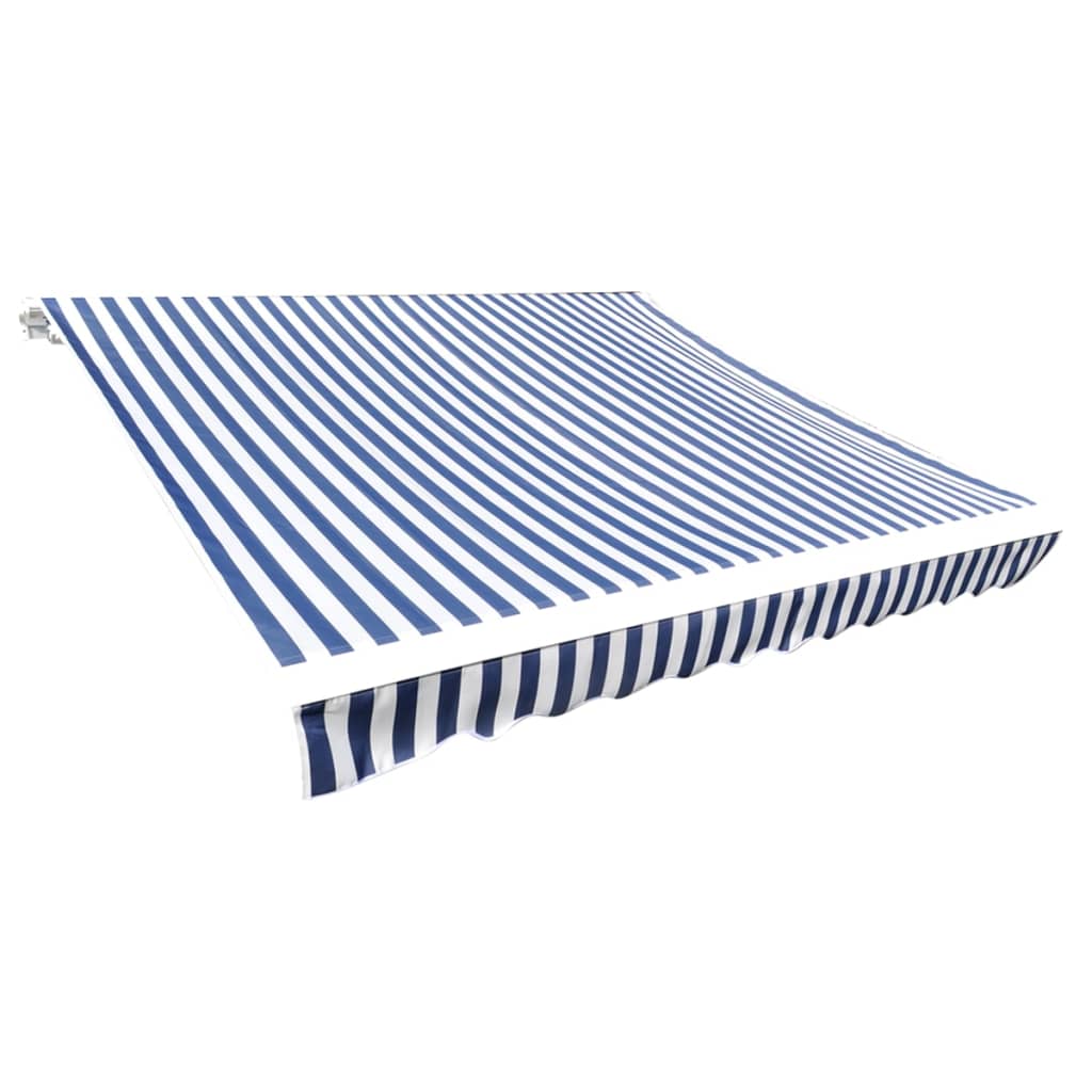 vidaXL Awning Top Sunshade Canvas Blue & White 6 x 3 m