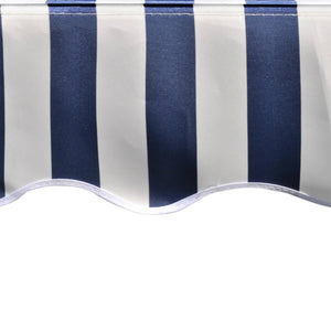 vidaXL Awning Top Sunshade Canvas Blue & White 6 x 3 m