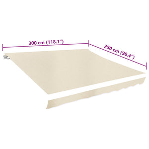 Awning Top Sunshade Canvas Cream 3x2.5m (Frame Not Included)