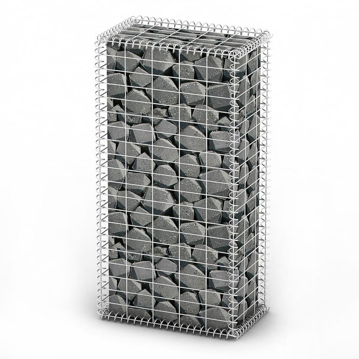 vidaXL Gabion Basket with Lids Galvanised Wire 100 x 50 x 30 cm