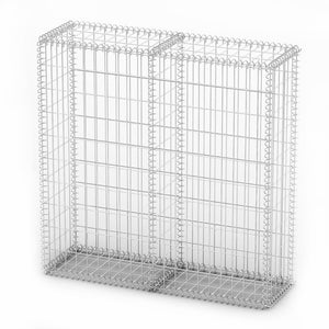 vidaXL Gabion Basket with Lids Galvanised Wire 100 x 100 x 30 cm