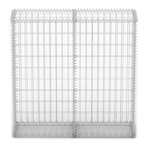 vidaXL Gabion Basket with Lids Galvanised Wire 100 x 100 x 30 cm