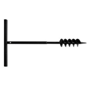 Ground Drill with Handle Auger Bit 100 mm Double Spirals Steel Black