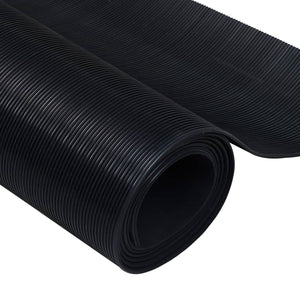 Rubber Floor Mat Anti-Slip 2 x 1 m Fine Ribbed