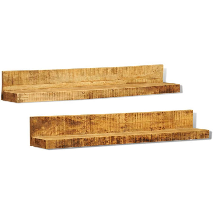 vidaXL Display Shelf 2 pcs Solid Wood Wall-Mounted