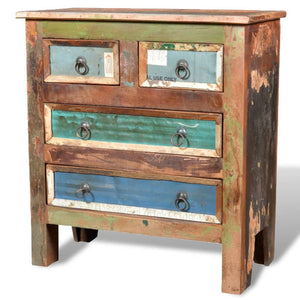 vidaXL Reclaimed Cabinet Solid Wood with 4 Drawers