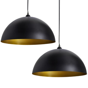 vidaXL Ceiling Lamp 2 pcs Height-adjustable Semi-spherical Black