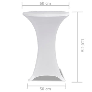 Standing Table Cover Ø 60cm White Stretch 2 pcs