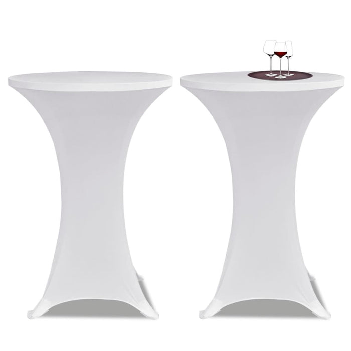 Standing Table Cover Ø 60cm White Stretch 2 pcs