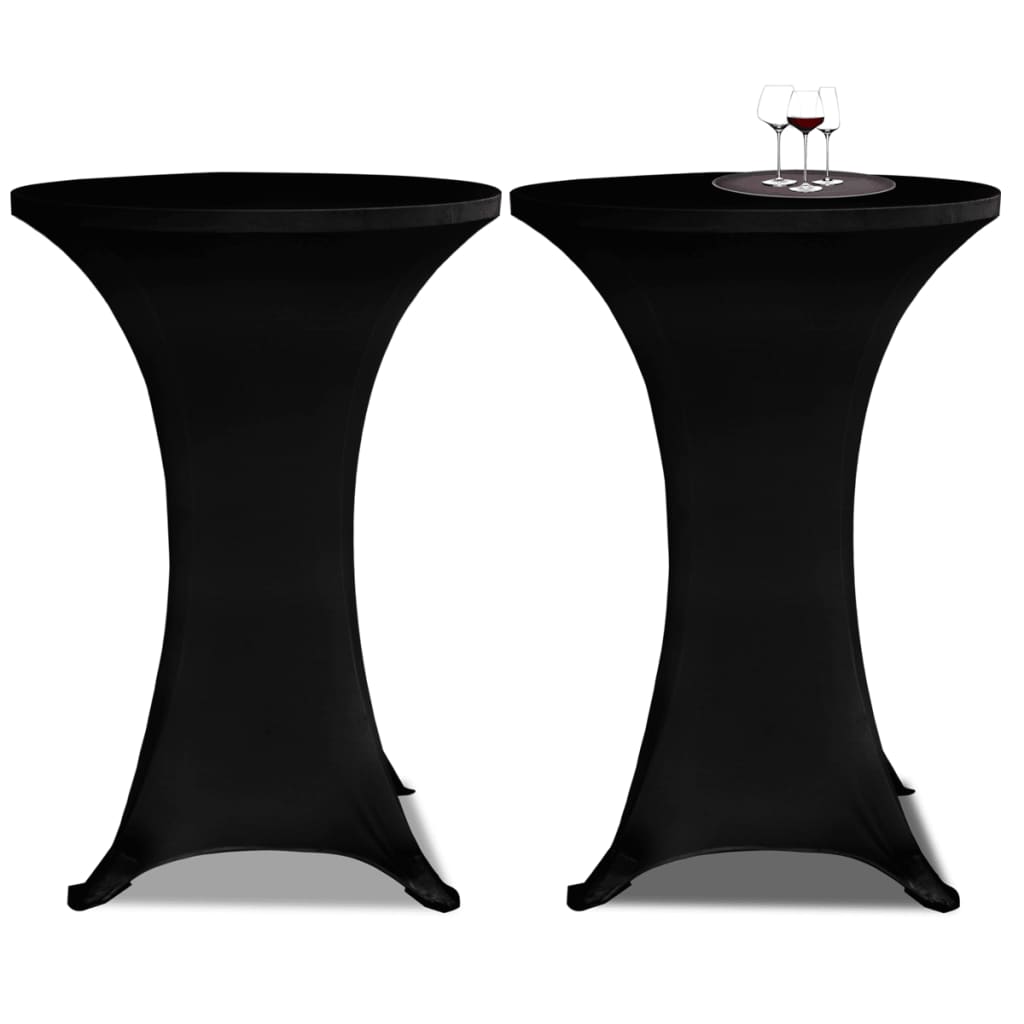 Standing Table Cover Ø70cm Black Stretch 2 pcs