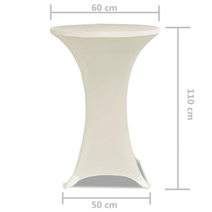 Standing Table Cover Ø60cm Cream Stretch 2 pcs