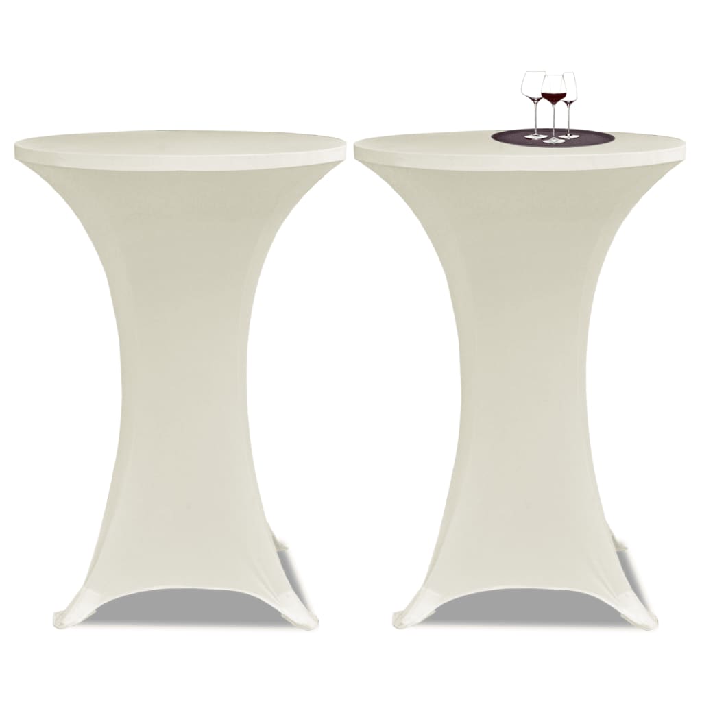 Standing Table Cover Ø80cm Cream Stretch 2 pcs