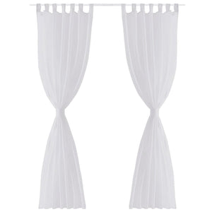 White Sheer Curtain 140 x 225 cm 2 pcs