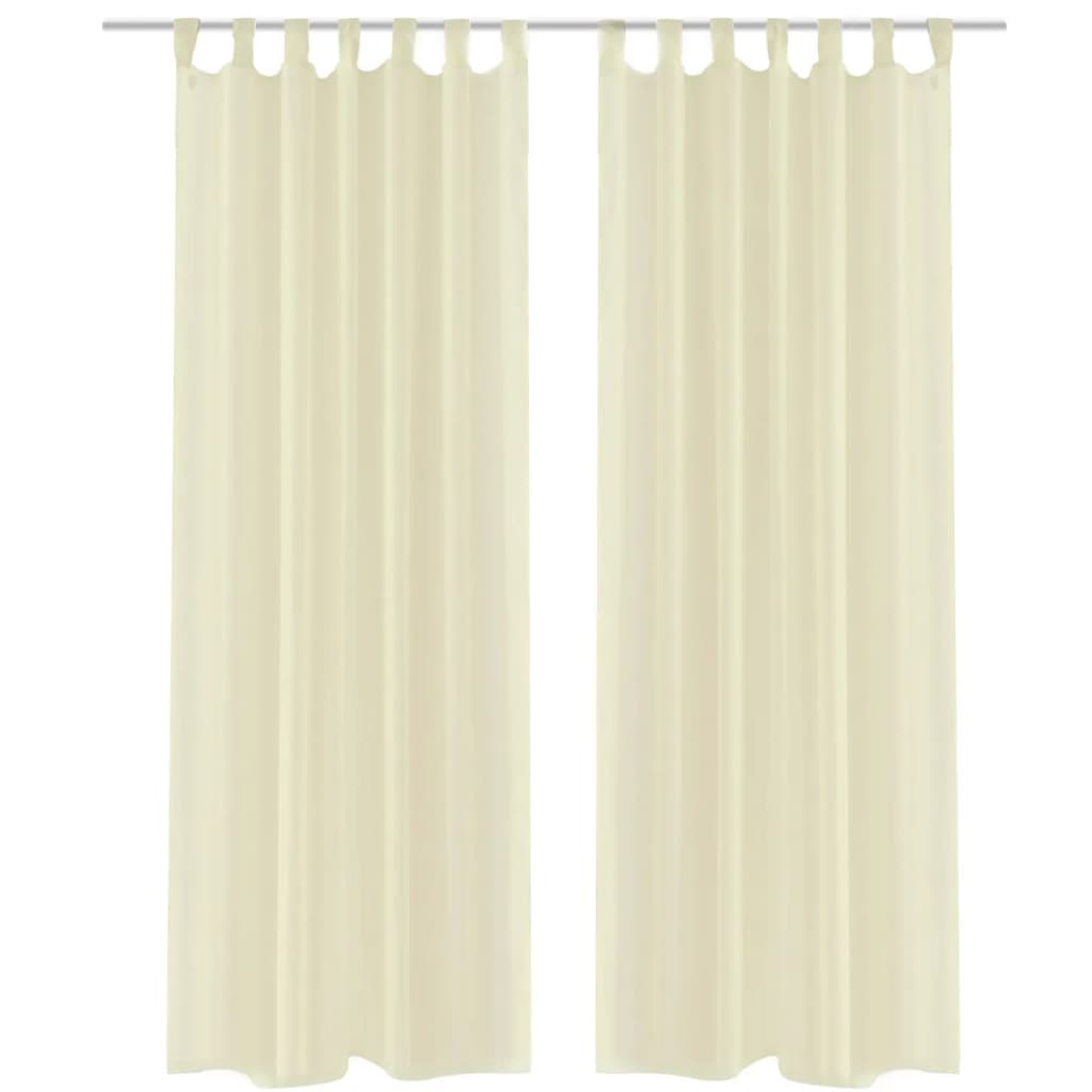 Cream Sheer Curtain 140 x 225 cm 2 pcs