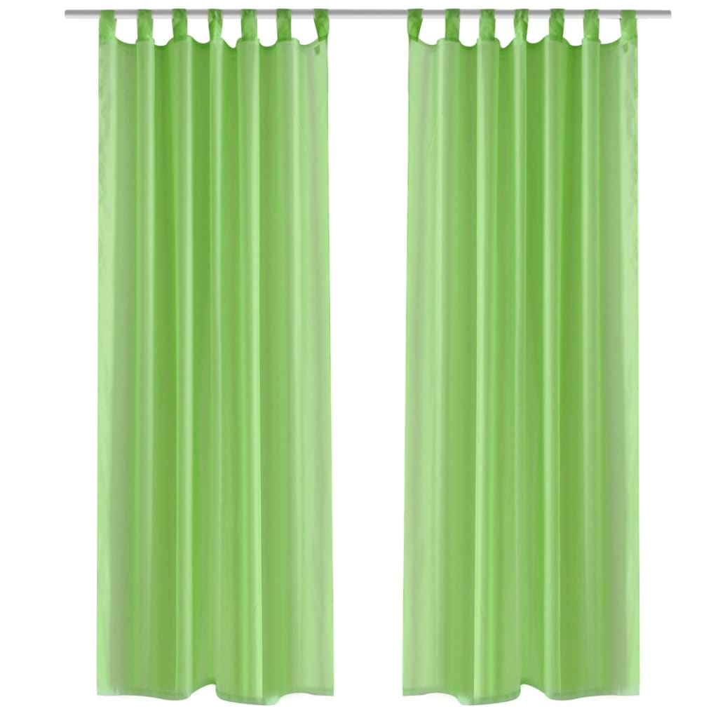 Apple Green Sheer Curtain 140 x 175 cm 2 pcs