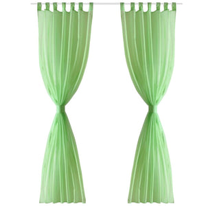 Apple Green Sheer Curtain 140 x 175 cm 2 pcs