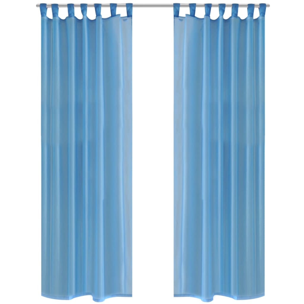 Turquoise Sheer Curtain 140 x 175 cm 2 pcs