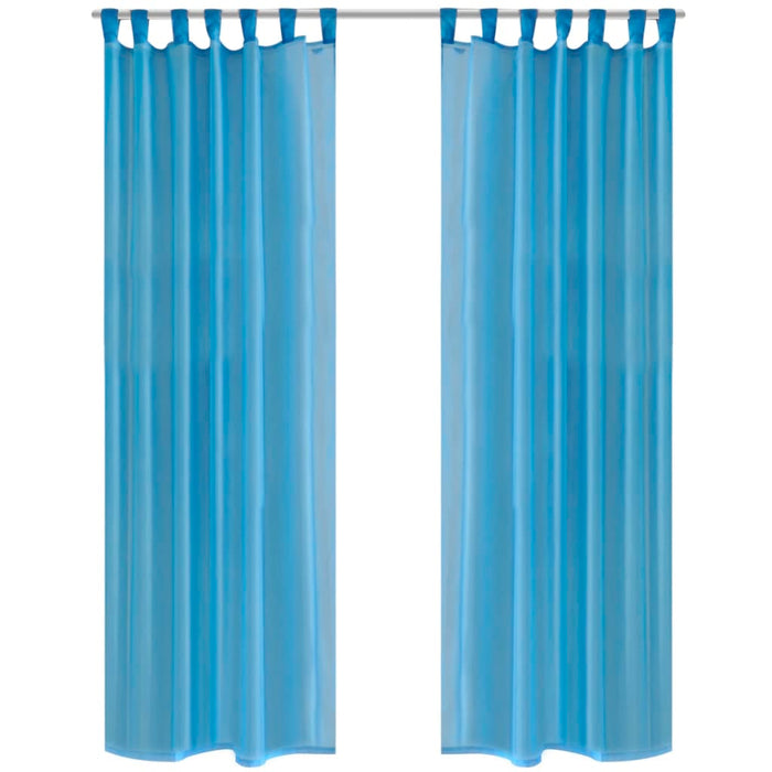 Turquoise Sheer Curtain 140 x 225 cm 2 pcs