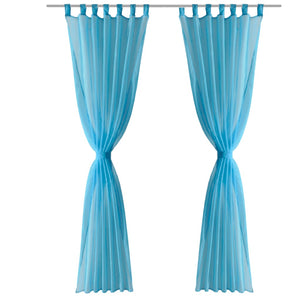 Turquoise Sheer Curtain 140 x 225 cm 2 pcs