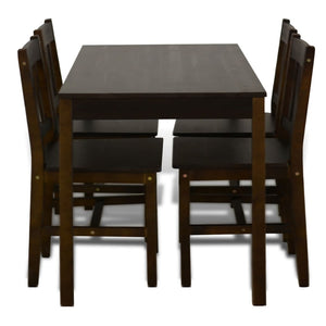 vidaXL Dining Set 5 Pieces Pine Wood Brown